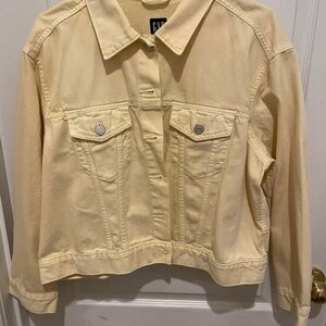 Gap Pale Yellow Denim Jacket size XL
